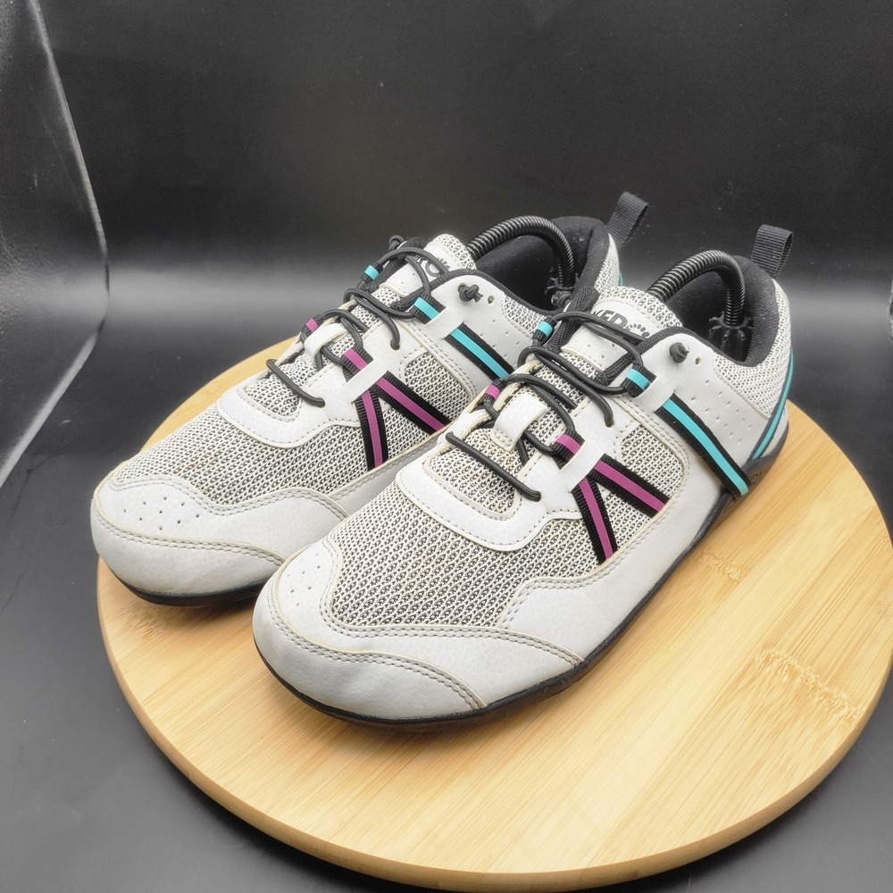 Xero Shoes Prio Womens 10 White Grey Teal Barefoot Running Fitness Sneakers